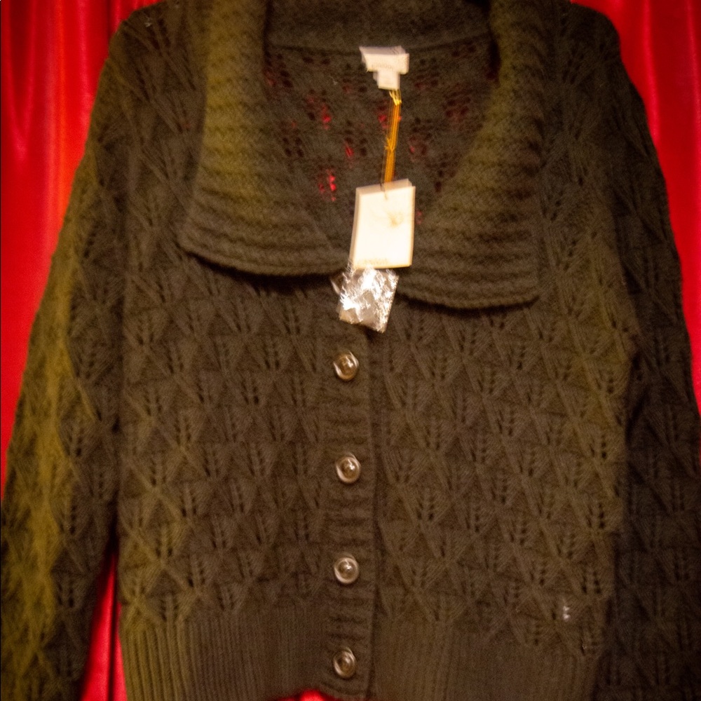 🎉HP🎉Caslon black crochet sweater NWT